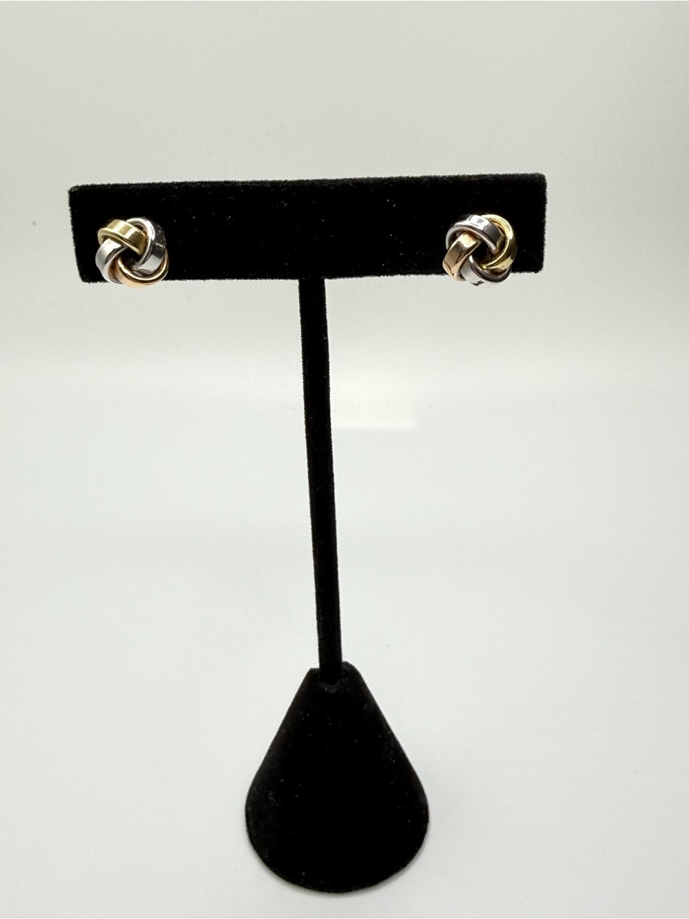 Lord & Taylor Two-Tone Knot Stud Earrings in Gold and Silver